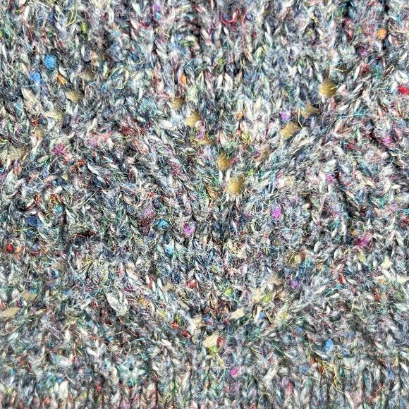 Coldwater Creek Knit Top Sz S (6-8) Blue Redish Cap Sleeves Open Knit Scoop Neck - Picture 6 of 9